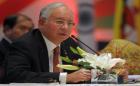 Speaking shortly after his arrival, Najib said his visit was intended “to show solidarity and our support for... the Palestinian people.” (AFP)